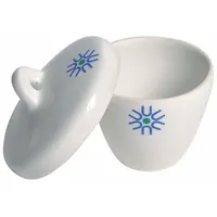 Crucible: 50 mL Capacity - mL, 53 mm Dia, 43 mm Overall Ht, Glazed, Porcelain, Autoclavable (MPN JCT050)