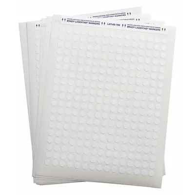 BRADY Precut Label Sheet, Nylon, White, For 28 AWG to 20 AWG Wire Gauge - Brady Precut Label Sheets