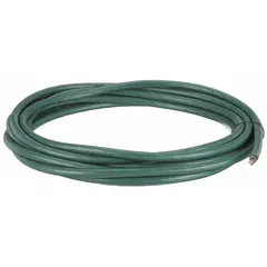 This CHAINFLEX CF5 series control cable features 12 conductors of 20 AWG single copper wire with black insulation and white numbers, plus a ground conductor. It is cRUus certified, oil and grease resistant, and rated for 600 V with a PVC jacket. Minimum bend radius factors: fixed 4 x OD, flexible 5 x OD, e-chain 6.8 x OD. Suitable for continuous flexing applications in cable carriers and automated machinery.