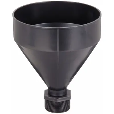 FUNNEL KING Drum Funnel: No Lid, Black, No Flame Arrester, 7 1/2 in x 9 1/4 in - Drum Funnels