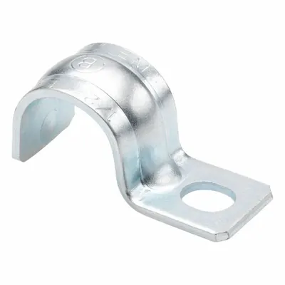 BRIDGEPORT Pipe Strap: 1/2 in Trade Size, Steel - One-Hole Conduit & Pipe Strap Clamps
