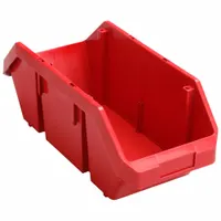 QUANTUM STORAGE SYSTEMS Cross-Stacking Bin: 8 3/8 in x 18 1/2 in x 7 in, Red, Label Holder Included (MPN QP1887RD)