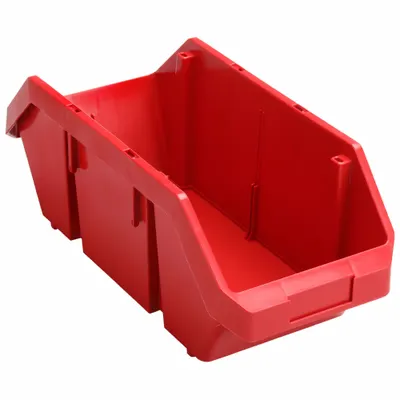 QUANTUM STORAGE SYSTEMS Cross-Stacking Bin: 8 3/8 in x 18 1/2 in x 7 in, Red - Cross-Stacking Plastic Bins