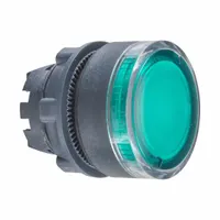 SCHNEIDER Flush Push Button: Green, 22 mm Mounting Size, Non-Metallic, Momentary (MPN ZB5AW33)