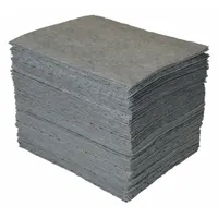 CONDOR Sorbent Pad: 35 oz Volume Absorbed Per Pad, 19 in x 15 in Pad Size (L x W), Gray, 100 PK