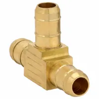 PARKER Barbed Tee: 3/8 in ID x 3/8 in ID x 3/8 in ID Size, Barbed x Barbed x Barbed, Brass, Rigid (MPN 224-6)