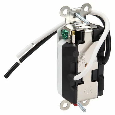 HUBBELL HBL8200SGWA Hospital Grade Duplex Receptacle, 5-15R, 125V AC, 15A, White - General Purpose Receptacles