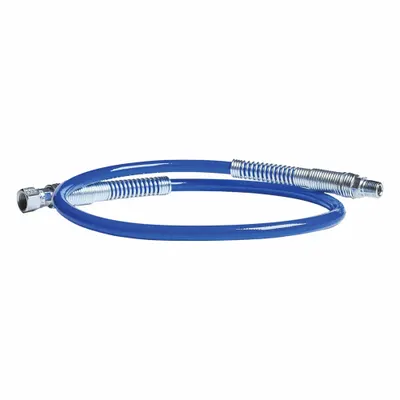 GRACO COUPLED HOSE: 3/16 in Inside Dia, 3 ft Overall Lg, Nylon, Nylon, Blue - Paint Sprayer Hoses