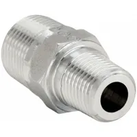 Metal Pipe Straight: Straight, 316 Stainless Steel, 3/8 in x 1/4 in, 6,000 psi, 1 29/64 in Lg (MPN 3/8X1/4FF33MSS)
