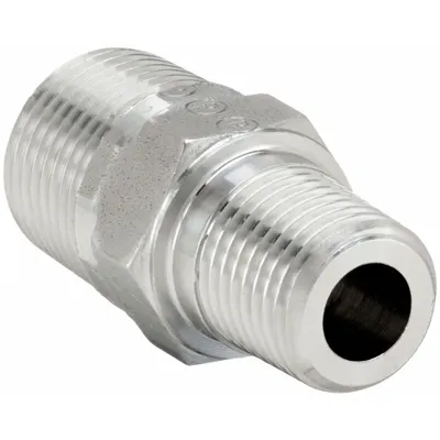 PARKER Metal Pipe Straight: Straight, 316 Stainless Steel, 3/8 in x 1/4 in, 6,000 psi - Extreme Pressure Threaded Pipe Fittings