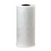 Woven carbon filter cartridge with 25-micron rating and 2 gpm flow rate. Overall height 9 3/4 in. Reduces sediment, chlorine, taste, and odor in point-of-use or point-of-entry water filtration systems