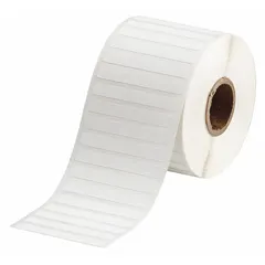 Pre-cut polypropylene label roll measuring 1/4 in x 2 in with a white matte finish. Designed for use with THT printer series. Autoclavable and cryogenic-rated, suitable for identification in laboratory, medical device, and industrial applications requiring sterilization or extreme cold resistance.