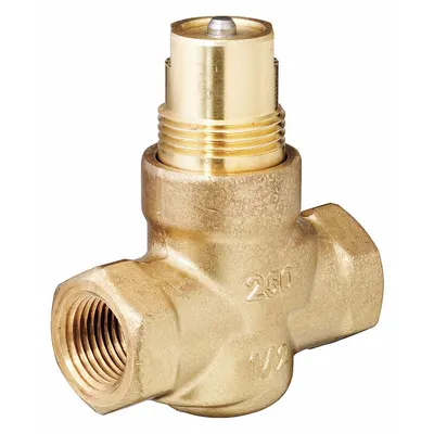 Siemens Hydronic Globe Valve: 2-Way, 1 CV Flow, 1/2 in Female NPT, Brass Body - 2-Way NPT Connection Globe Valves