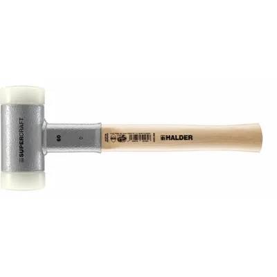 HALDER SUPERCRAFT Dead Blow Hammer: Wood Handle, Plain Grip, 4 lb Head Wt, 2 3/8 in Hammer Face Dia - Dead-Blow Split-Head Hammers