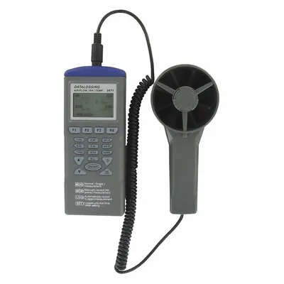 Dwyer Anemometer: 0.1 fpm Air Velocity Resolution, Relative Humidity, Rotating Vane - Rotating Vane Air Velocity Meters