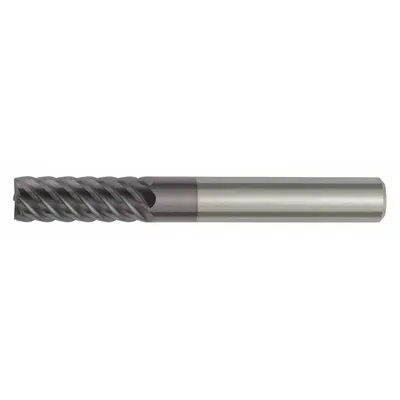 WIDIA HANITA Corner Radius End Mill: Carbide, AlTiN Coated, 6 Flute, 8 mm Mill Dia - Carbide Corner-Radius End Mills for Hardened Materials