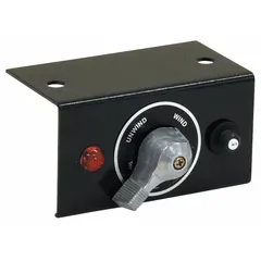 Rotary switch kit for dump truck tarp systems. Includes a black switch bracket. Used to control tarp motor operation for covering and uncovering loads.