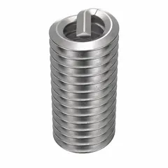 Free-running helical insert with tanged tang for easy installation. Made from 18-8 stainless steel, plain finish, with 1/4"-20 thread size. Supplied in a 100-piece pack. Used to repair or reinforce tapped threads in metal components.