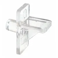 Shelf Support: 29/32 in Lg, 63/64 in Ht, 5 lb Capacity, Plastic, Clear, 8 PK (MPN U 10136)