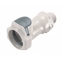 Quick Connection Coupling: Straight, 3/8 in Pipe Size, Quick-Disconnect Coupler x BSPT, Polysulfone (MPN HFCD10635BSPT)