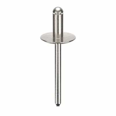 POP AVDEL Large Flange Blind Rivet, 1.75 in L, 0.183 in dia, Plain, 250 PK - Large Flange Blind Rivets