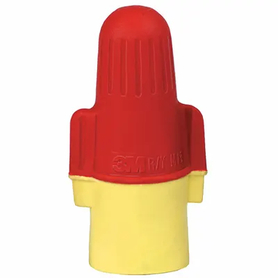 3M Twist-On Wire Connectors: Red/Yellow, Wire Sizes 8 AWG – 8 AWG, 600 V - Wide-Range Wire Connectors