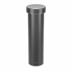 Steel clevis pin with 1-inch diameter and 3.5-inch shank length. Used as a removable, non-threaded fastener in clevis and linkage assemblies for machinery and industrial applications. Secured with a cotter pin or retaining clip.