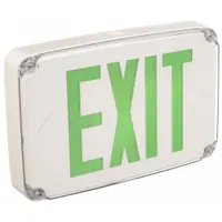 Exit Sign: With Battery Backup, Green, 2 Faces, Plastic, Nickel Cadmium, Ceiling, 120/277 V AC, LED (MPN WLTE W 2 G EL)