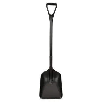 VIKAN Safety Shovel: Square Point, 1 Ribs, Plastic, #3 Blade Size, 10 3/8 in Blade Wd - All-Plastic Industrial Shovels