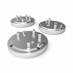This tool coupler connects Magswitch grippers to end-of-arm tooling interfaces. It is designed for D12-sized components and facilitates quick tool changes in robotic automation systems.