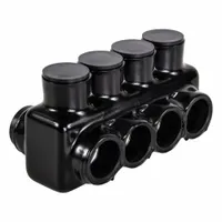 POLARIS Multitap Connector: 4 Port, Double-Sided Entry, 6 AWG – 350 kcmil Wire Size, Black (MPN IPLD350-4B)