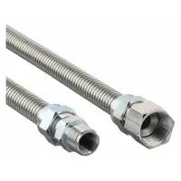 Gas Connector: 3/8 in Hose Inside Dia., 5 ft Hose Lg, 53,200 BTU Capacity, Silver, FNPT x FNPT (MPN 20-3132-60)