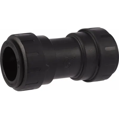 SHARKBITE Push-Fit Coupling Fitting: Straight, 3/4 in Pipe x 3/4 in Pipe Size, Plastic - Twist-Release Polymer Push-to-Connect Tube Fittings