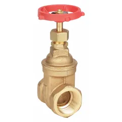 This non-rising stem bronze gate valve is designed for on/off control in general-purpose industrial water, oil, and gas applications. It features a bronze wedge and bonnet, with 1-1/2" FNPT x FNPT connections and a maximum pressure rating of 200 psi (CWP). The non-rising stem design suits installations with limited vertical space, and the bronze construction resists corrosion in plumbing and HVAC systems.