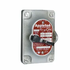Replacement front cover with switch for tumbler switches, part of the EDS series. Constructed of malleable iron for use in industrial switch enclosures, providing protection for switch mechanisms in harsh environments.