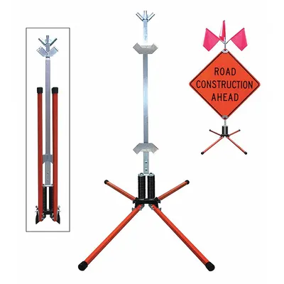 DICKE Sign Stand: Rigid, 36 in x 36 in, 48 in x 48 in Compatible Sign Size, 4 Legs - Springloaded Sign Stands