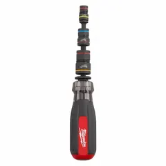 Straight multi-bit nut driver from the SHOCKWAVE™ Impact Duty line. Features a hex design and magnetized tip for secure engagement with fasteners. SAE sizing. Suitable for driving and removing hex nuts in assembly, maintenance, and construction tasks with impact drivers and power tools.