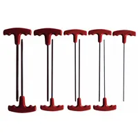 WESTWARD Hex Key Set: 6 - 10 Pieces, T, SAE, Single Ball End, Long, 9 Pieces, Black Oxide, 9 Tips