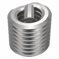 Free-running helical insert with tang for installation, made from 18-8 stainless steel. Features M3-0.50 metric coarse thread and plain finish. Used to repair or reinforce threads in metal components such as aluminum, cast iron, or steel. Supplied in a 12-pack