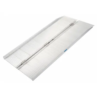 SILVER SPRING Wheelchair Ramp: Wheelchair Ramp, Silver, 6 ft Retracted Lg, ADA, 2 1/2 ft Usable Wd - Wheelchair Ramps without Handrails