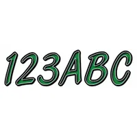 Letter and Number Label Set: Gen Identification/USCG, 3 in Character Ht, Proprietary, Black/Green (MPN GTEBKG400)
