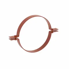 This riser clamp is designed to support and secure vertical pipe runs in industrial piping systems. It accommodates 18 in pipe, with a 28 in overall length and a load capacity of 2,900 lb. The clamp is constructed from steel with a red oxide primer finish.