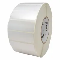 ZEBRA Barcode Printer Labels: 3 in Label Wd, 2 in Label Ht, Silver, 3 in Core Dia., Gloss, Acrylic (MPN 10023356)