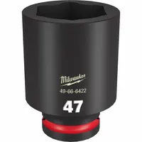 MILWAUKEE Deep Impact Socket: 3/4 in Drive Size, Metric, 47 mm Socket Size, 6-Point, Deep, Friction (MPN 49-66-6422)