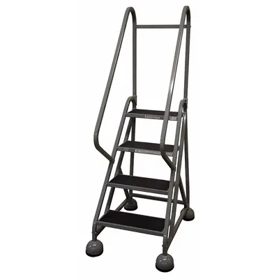 COTTERMAN Rolling Ladder: 3 ft Platform Ht, Partially Assembled, Steel - Steel Ultra-Stable Weight-Actuated Ladders
