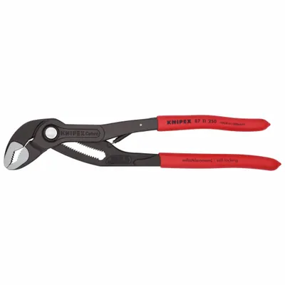 KNIPEX Tongue and Groove Plier: V, Push Button, 2 in Max Jaw Opening, 10 in Overall Lg - V-Jaw Tongue & Groove Pliers