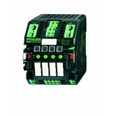 The MURRELEKTRONIK MICO 4.10 Speed-Start is a 4-channel, 11-connection electronic circuit protector auxiliary module rated for 30V DC input. It is used in industrial control circuits for overcurrent protection in automation and machinery applications.