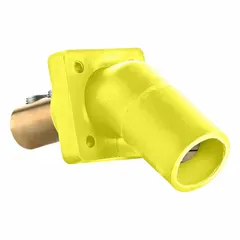 Male receptacle with angled taper nose mating and double set screw termination. Rated 400 A. Suitable for high-current power distribution in industrial environments.