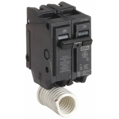 GE Miniature Circuit Breaker: THQL, 20 A, 120/240V AC, Single Phase, 10kA at 120/240V AC - THQP, THQL & THHQL Series, Plug-In GE Miniature Circuit Breakers