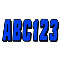 Letter and Number Label Set: Gen Identification/USCG, 3 in Character Ht, Proprietary, Black/Blue (MPN GBLBLK320)
